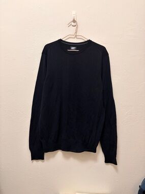 Lands' End Men's Black Crewneck Pullover Sweater